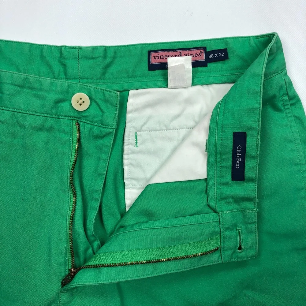 Vineyard Vines Mens Club Pant Green Chino Trousers 36x32 Kelly Green Cotton